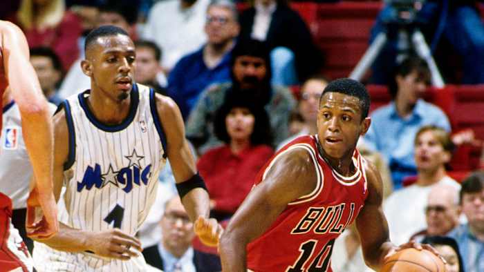 Orlando Magic guard Penny Hardaway against the Bulls